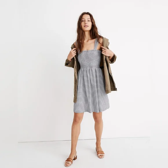 MADEWELL | Texture & Thread Smocked Dress in Stripe - Picture 2 of 16